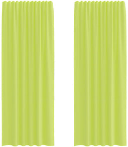 vidaXL - Gordijnen - voile - met - lipje - Top - 2 - st - Appelgroen