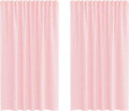 vidaXL - Gordijnen - voile - met - lussen - 2 - st - 140x140 - cm - lichtroze