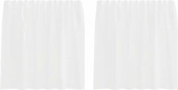 vidaXL - Gordijnen - voile - met - lussen - 2 - st - 140x140 - cm - wit