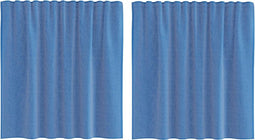 vidaXL - Gordijnen - voile - met - lussen - 2 - st - 140x140 - cm - koningsblauw