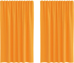 vidaXL - Gordijnen - voile - met - lussen - 2 - st - 140x140 - cm - oranje