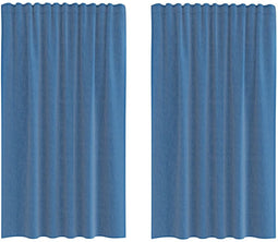 vidaXL - Gordijnen - voile - met - lussen - 2 - st - 140x175 - cm - koningsblauw