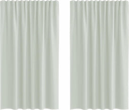 vidaXL - Gordijnen - voile - met - lussen - 2 - st - 140x175 - cm - lichtgrijs