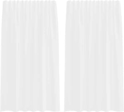 vidaXL - Gordijnen - voile - met - lussen - 2 - st - 140x175 - cm - wit