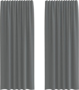 vidaXL - Gordijnen - voile - met - lussen - 2 - st - 140x225 - cm - donkergrijs