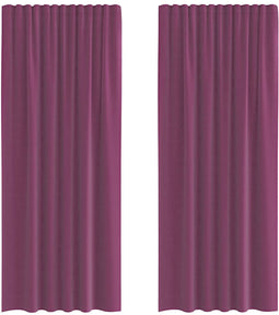 vidaXL - Gordijnen - voile - met - lussen - 2 - st - 140x225 - cm - paars