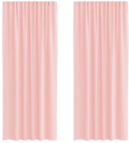 vidaXL - Gordijnen - voile - met - lussen - 2 - st - 140x225 - cm - roze