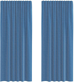 vidaXL - Gordijnen - voile - met - lussen - 2 - st - 140x245 - cm - koningsblauw