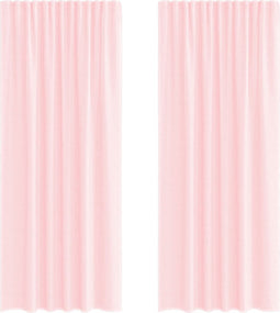 vidaXL - Gordijnen - voile - met - lussen - 2 - st - 140x245 - cm - lichtroze