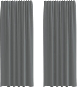 vidaXL - Gordijnen - voile - met - lussen - 2 - st - 140x245 - cm - donkergrijs