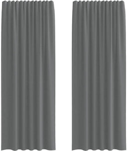vidaXL - Gordijnen - voile - met - lussen - 2 - st - 140x260 - cm - donkergrijs