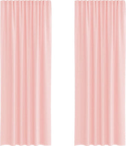 vidaXL - Gordijnen - voile - met - lussen - 2 - st - 140x260 - cm - roze
