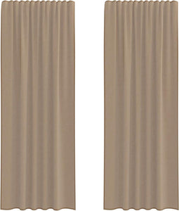 vidaXL - Gordijnen - voile - met - lussen - 2 - st - 140x260 - cm - lichtbruin