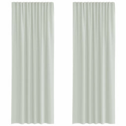 vidaXL - Gordijnen - voile - met - lussen - 2 - st - 140x260 - cm - lichtgrijs
