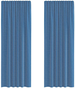 vidaXL - Gordijnen - voile - met - lussen - 2 - st - 140x260 - cm - koningsblauw