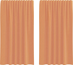 vidaXL - Gordijnen - voile - met - lussen - 2 - st - terracotta - 140x175 - cm