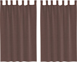 vidaXL - Gordijnen - voile - met - roedezakken - 2 - st - bruin