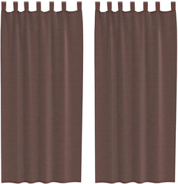 vidaXL - Gordijnen - voile - met - roedezakken - 2 - st - bruin