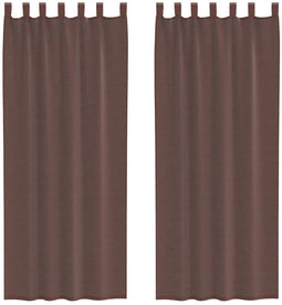 vidaXL - Gordijnen - voile - met - roedezakken - 2 - st - bruin