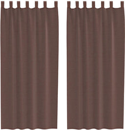 vidaXL - Gordijnen - voile - met - roedezakken - 2 - st - bruin