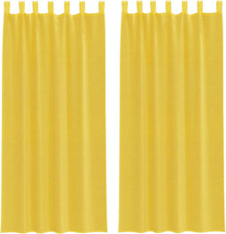 vidaXL - Gordijnen - voile - met - roedezakken - 2 - st - geel
