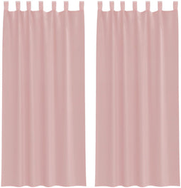 vidaXL - Gordijnen - voile - met - roedezakken - 2 - st - roze