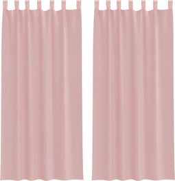 vidaXL - Gordijnen - voile - met - roedezakken - 2 - st - roze