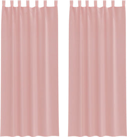 vidaXL - Gordijnen - voile - met - roedezakken - 2 - st - roze