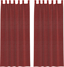 vidaXL - Gordijnen - voile - met - roedezakken - 2 - st - wijnrood