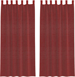 vidaXL - Gordijnen - voile - met - roedezakken - 2 - st - wijnrood