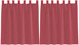 vidaXL - Gordijnen - voile - met - roedezakken - 2 - st - wijnrood