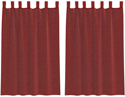 vidaXL - Gordijnen - voile - met - roedezakken - 2 - st - wijnrood