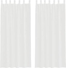 vidaXL - Gordijnen - voile - met - roedezakken - 2 - st - wit