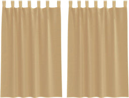 vidaXL - Gordijnen - voile - met - roedezakken - 2 - st - zand