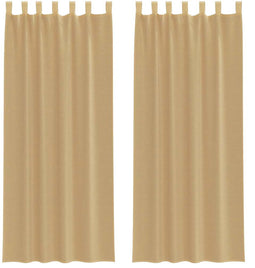 vidaXL - Gordijnen - voile - met - roedezakken - 2 - st - zand