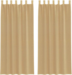vidaXL - Gordijnen - voile - met - roedezakken - 2 - st - zand