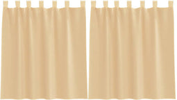 vidaXL - Gordijnen - voile - met - roedezakken - 2 - st - zand