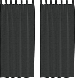 vidaXL - Gordijnen - voile - met - roedezakken - 2 - st - zwart