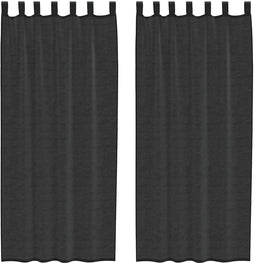 vidaXL - Gordijnen - voile - met - roedezakken - 2 - st - zwart