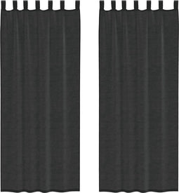 vidaXL - Gordijnen - voile - met - roedezakken - 2 - st - zwart