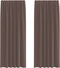 vidaXL - Gordijnen - voile - met - tab - top - 2 - st - bruin