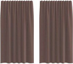 vidaXL - Gordijnen - voile - met - tab - top - 2 - st - bruin