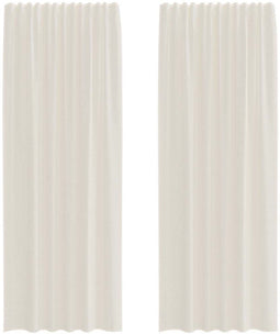 vidaXL - Gordijnen - voile - met - Tab - Top - 2 - st - crèmekleurig
