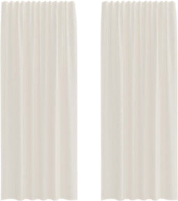 vidaXL - Gordijnen - voile - met - Tab - Top - 2 - st - crèmekleurig