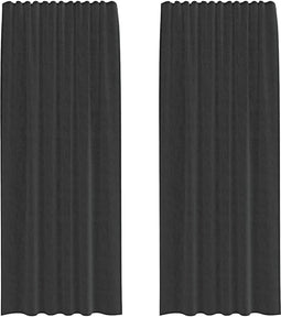 vidaXL - Gordijnen - voile - met - tab - top - 2 - st - zwart