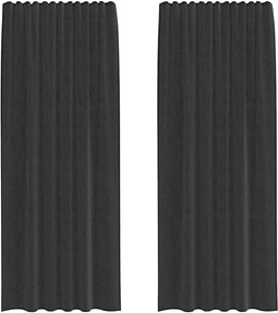 vidaXL - Gordijnen - voile - met - tab - top - 2 - st - zwart