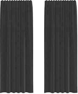 vidaXL - Gordijnen - voile - met - tab - top - 2 - st - zwart