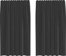vidaXL - Gordijnen - voile - met - tab - top - 2 - st - zwart