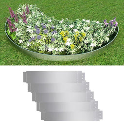 vidaXL - Grasboorden - 100x19 - cm - gegalvaniseerd - staal - 5 - st