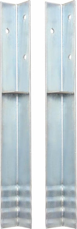 vidaXL - Grondanker - L-vormig - 5x5x50 - cm - gegalvaniseerd - staal - 2 - st